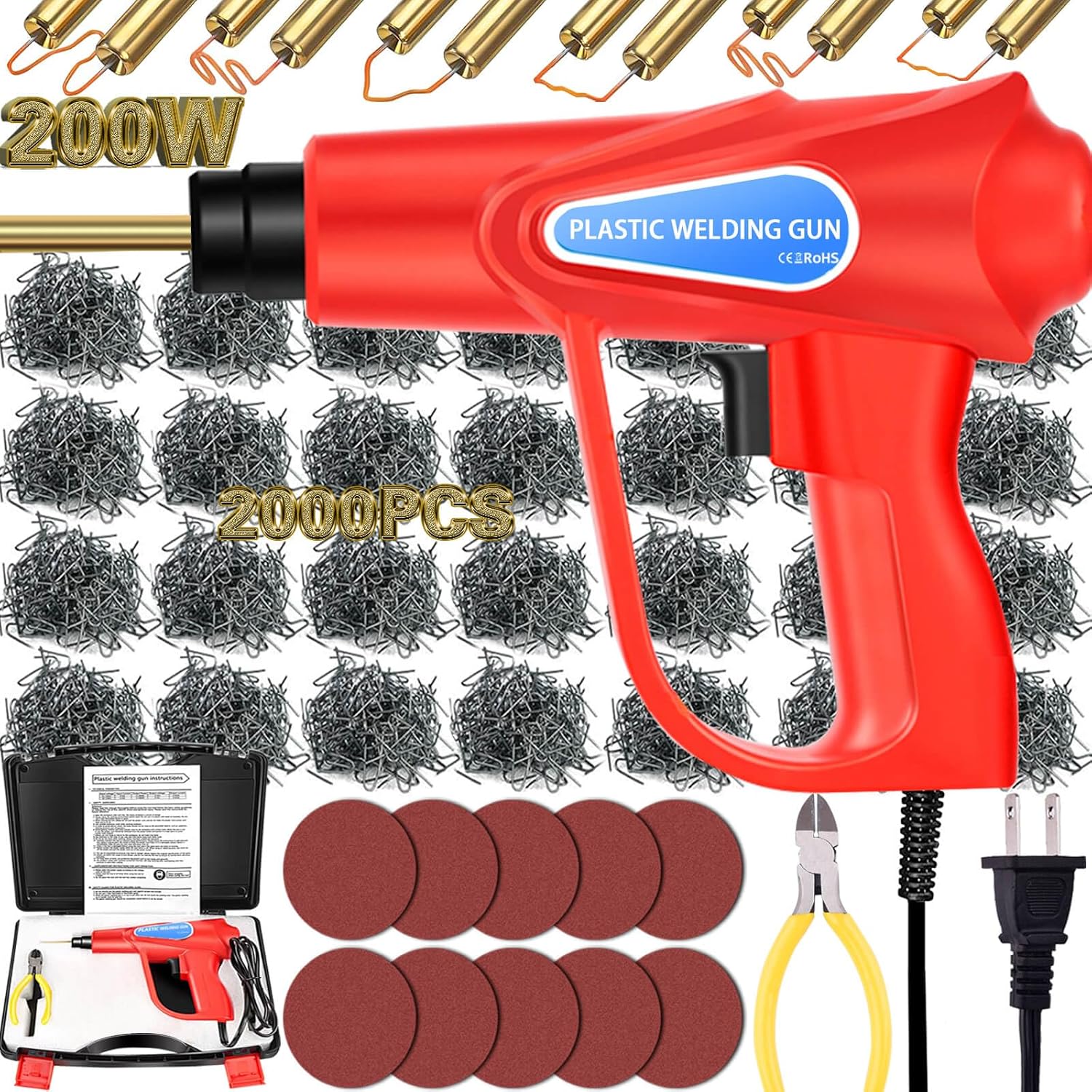 Best 200W Plastic Welder, Special Plastic Welding Kit with 2000PCS Staples and 1...