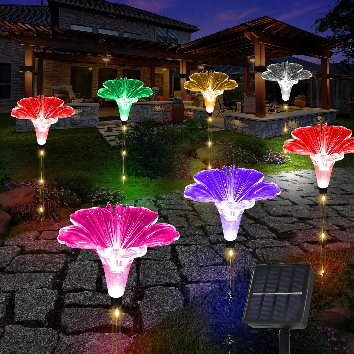 Best Lily Solar Lights, Special Outdoor Garden Decor, Affordable Fiber Optic Sol...