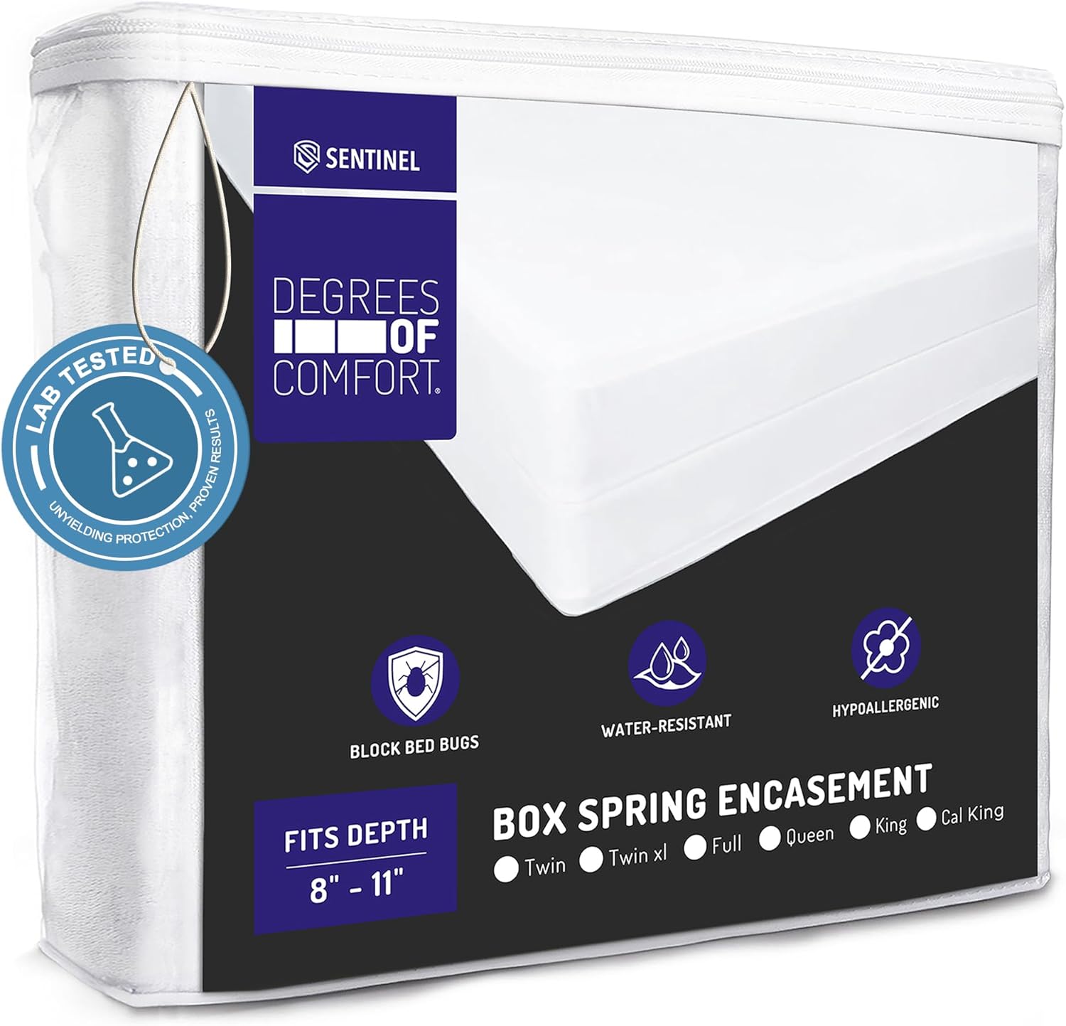 Best Degree of Comfort Box Spring Encasement, Special King Size Bed Bug Proof Co...