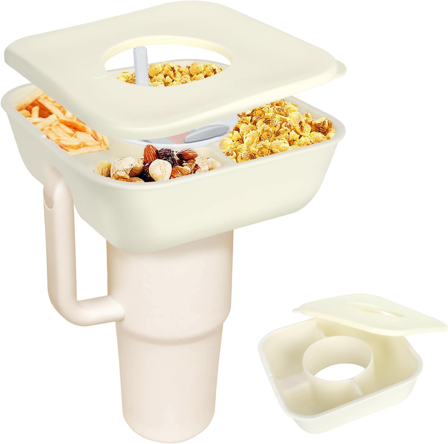 Best Snack Bowl with Cover for Stanley Cup 40 oz Tumbler, Special Reusable Silic...