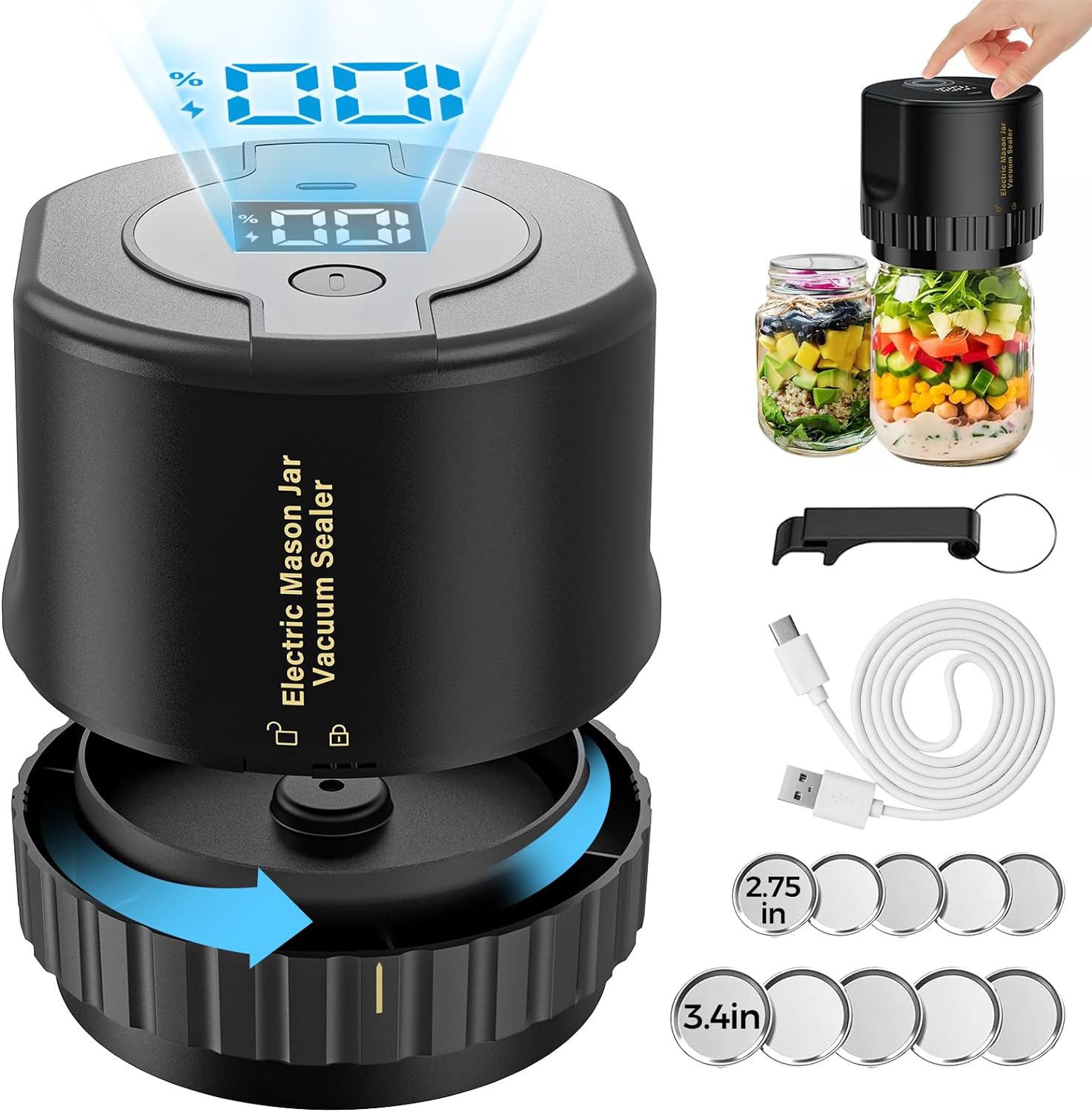 Best Mason Jar Vacuum Sealer, Special Electric Mason Jar Sealer Vacuum Sealing K...