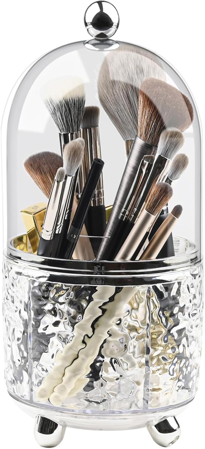 Best Makeup Brush Holder with Lid, Special Cosmetic Tools Organizer, Innovative...