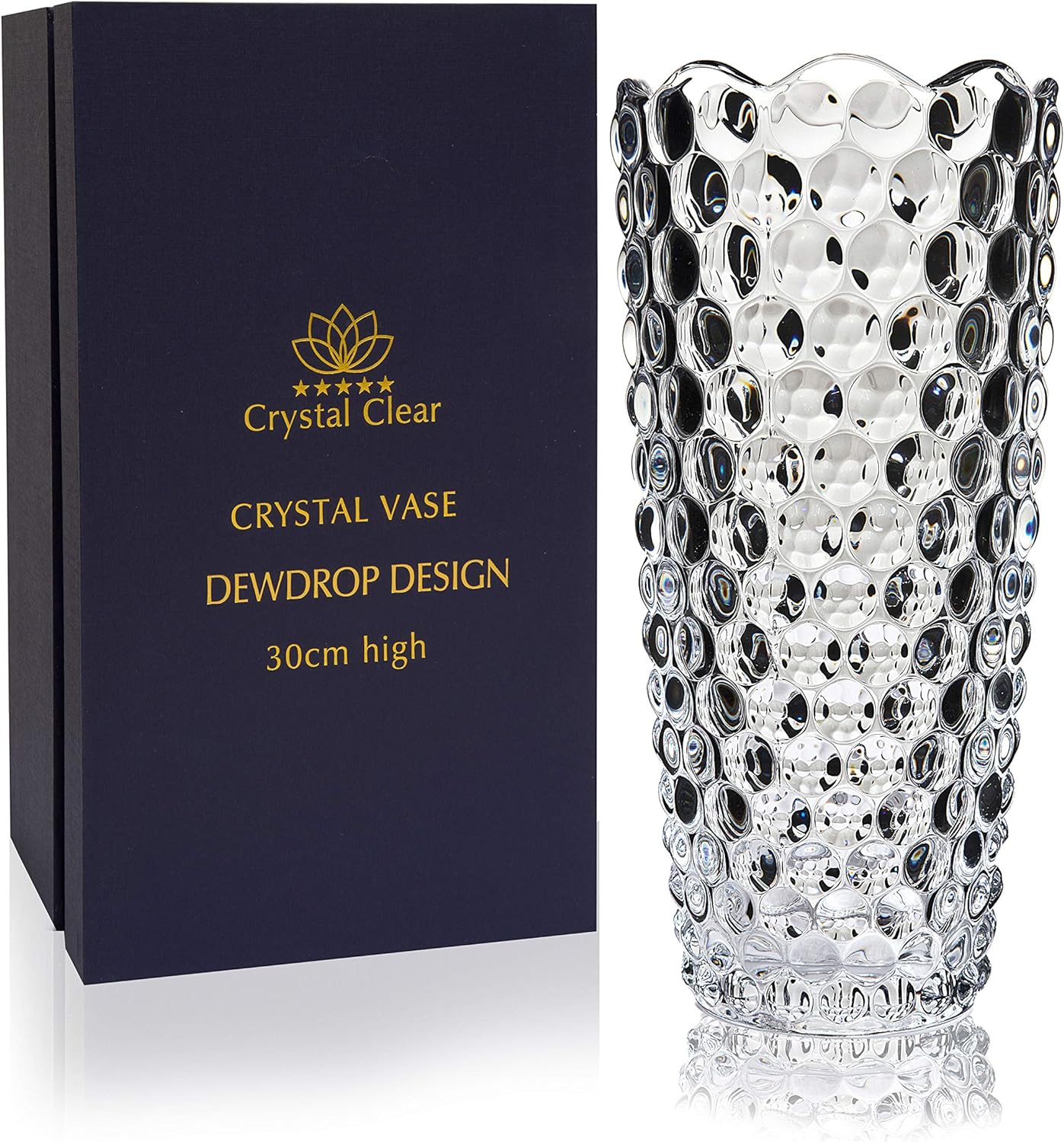 Title: "Elegant CS Crystal Vase, Special 12-inch High Vase for Flowers, Unique D...