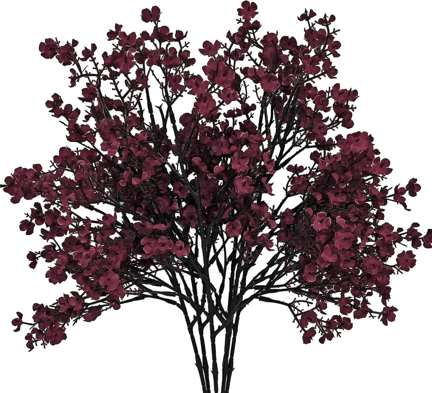 Best Mandy's Artificial Flowers, Special 6pcs Burgundy Silk Babys Breath Gypsoph...