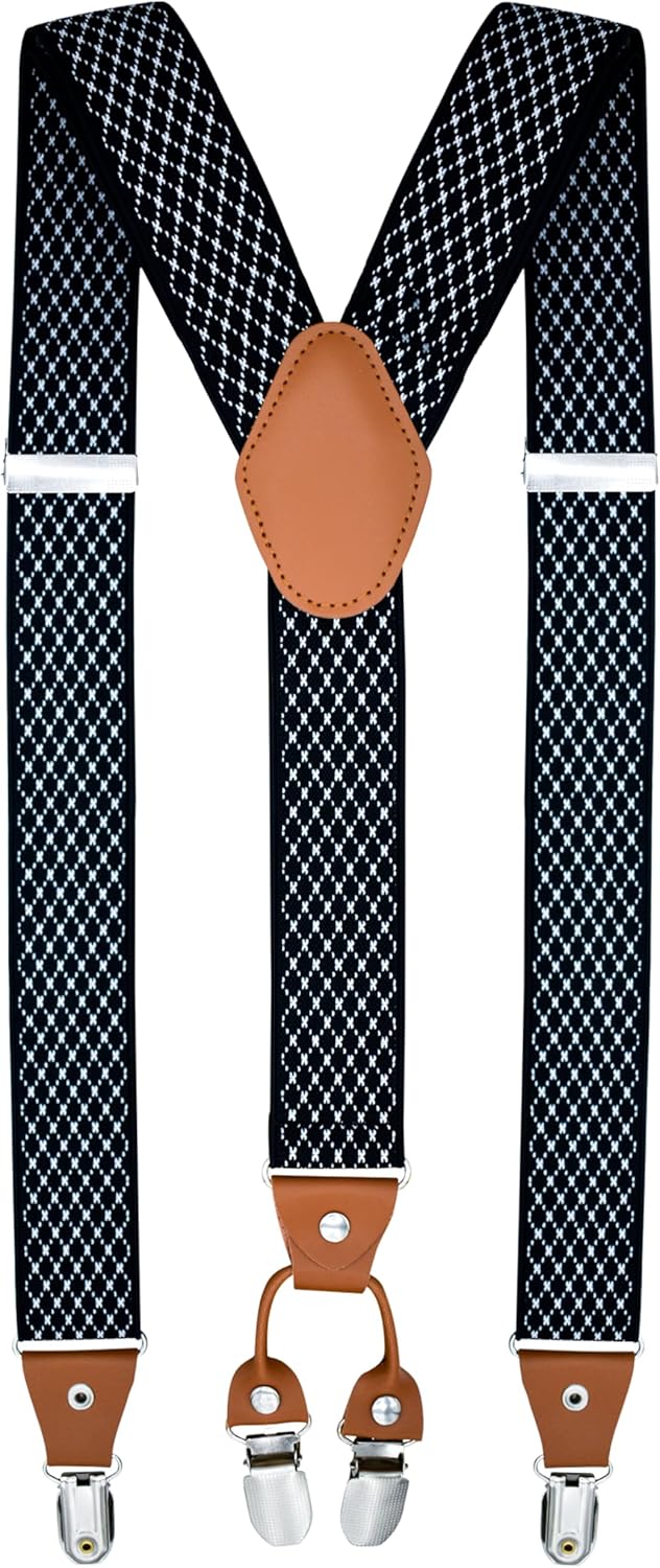 Best trilece Suspenders for Men, Stylish and Adjustable Men's 1 1/4 inch Solid S...