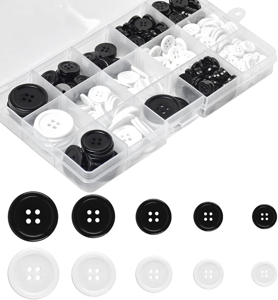 Best SIYINGSAERY Buttons, Special 340PCS Buttons, High-Quality Black White Round...