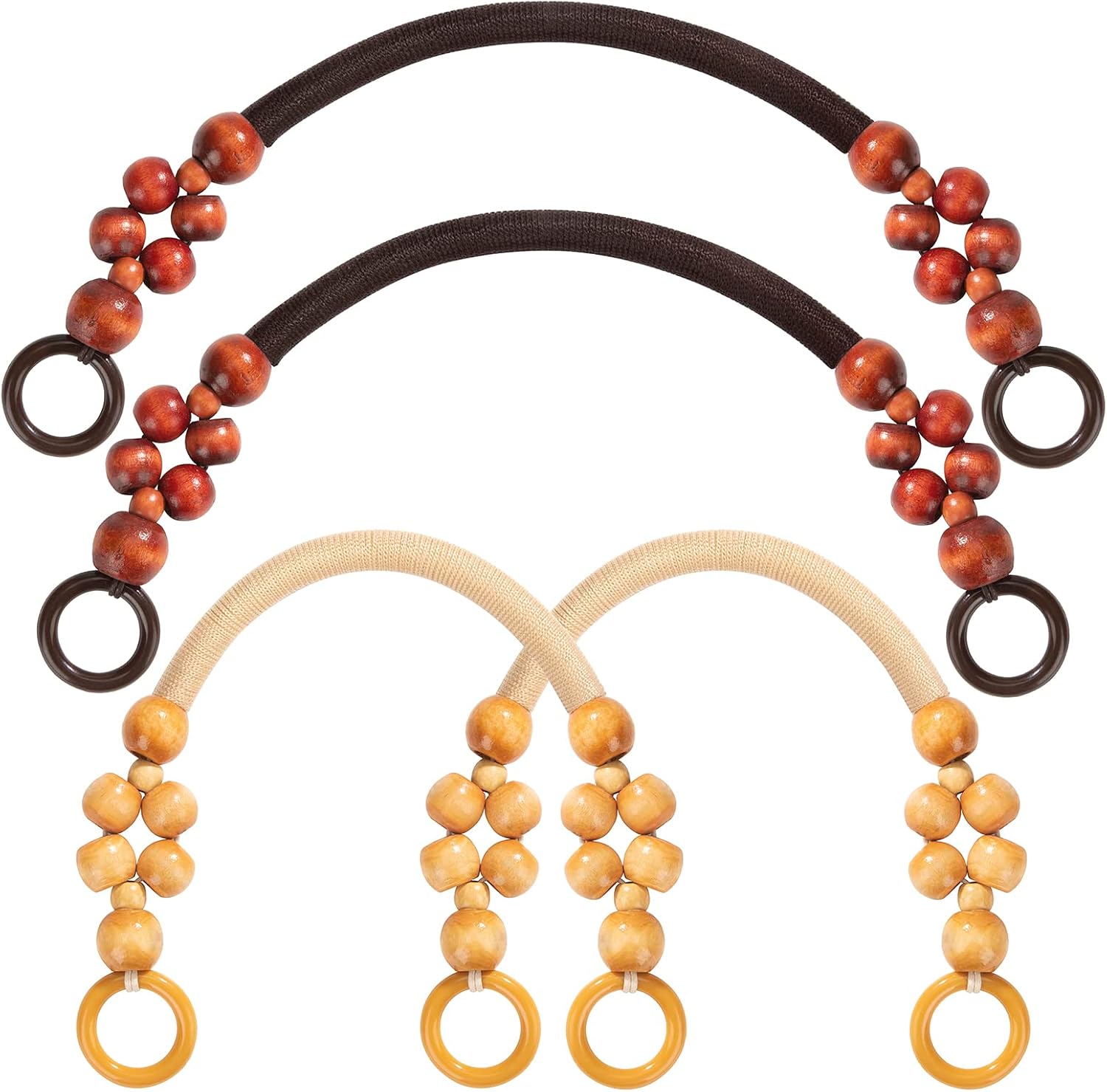 Best Wooden Beaded Bag Handles, Special Replacement Nylon Rope Purse Straps, Inn...