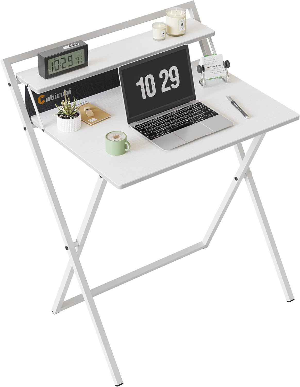Best CubiCubi Small Folding Computer Desk, Special Home Office Writing Desk with...