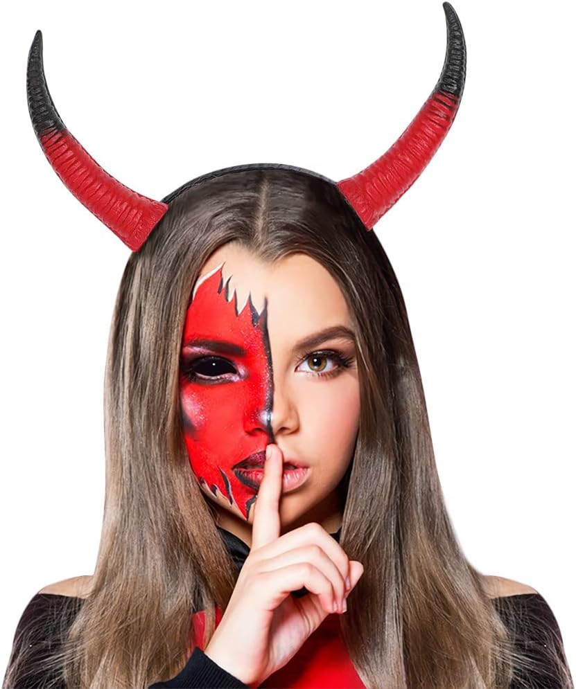 Best Qchomee Ox Horn Headband, Special Halloween Devil Horn Headdress, Unique An...