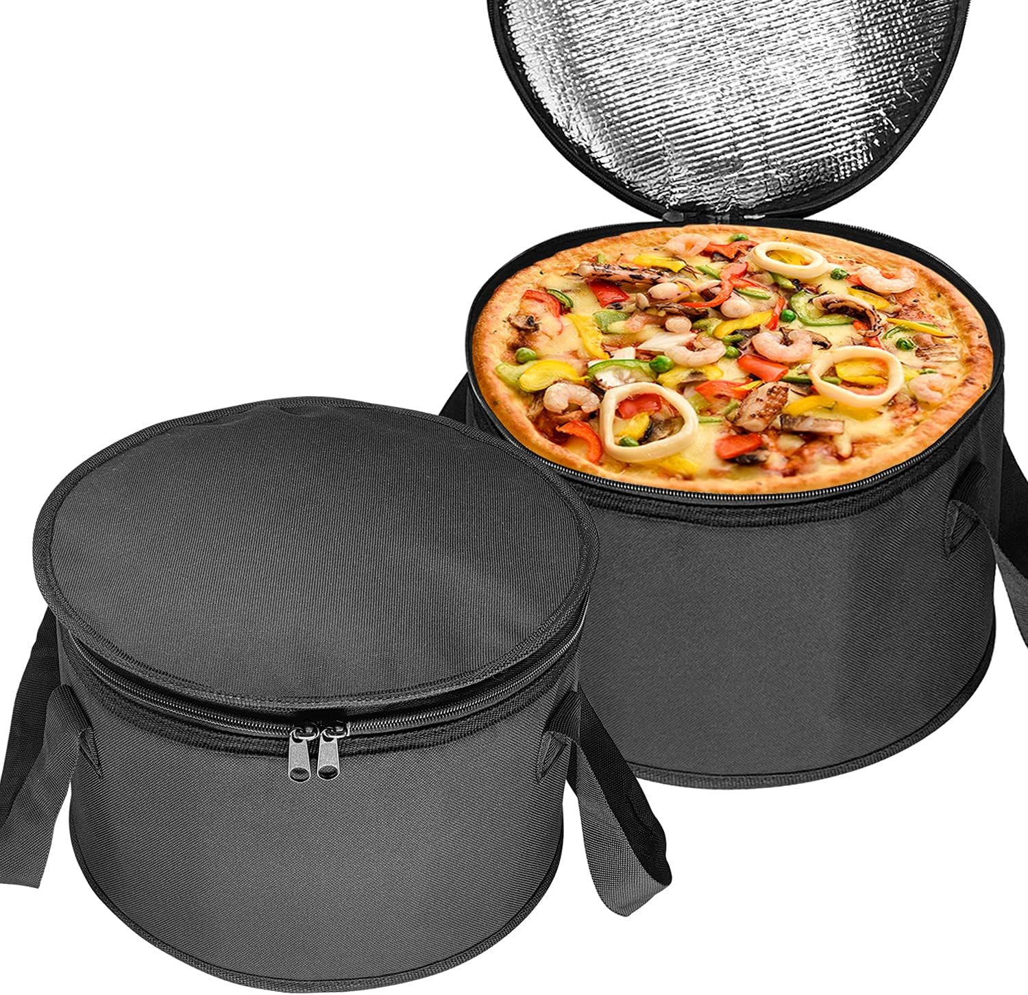 Yalin 2 Pack 12.5X7.8 Inch Round Lunch Bags, Insulated Thermal Pastry and Pie Ca...