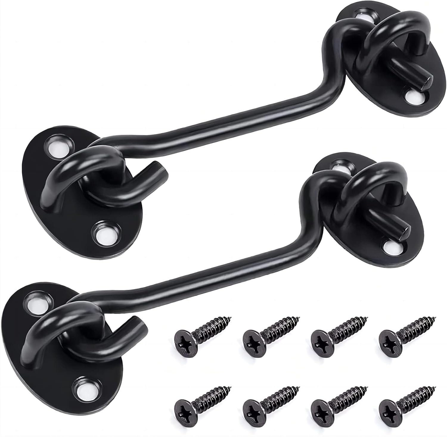 Best Bailinks 2 Pack Hook and Eye Latch, Special Heavy Duty Stainless Steel Cabi...