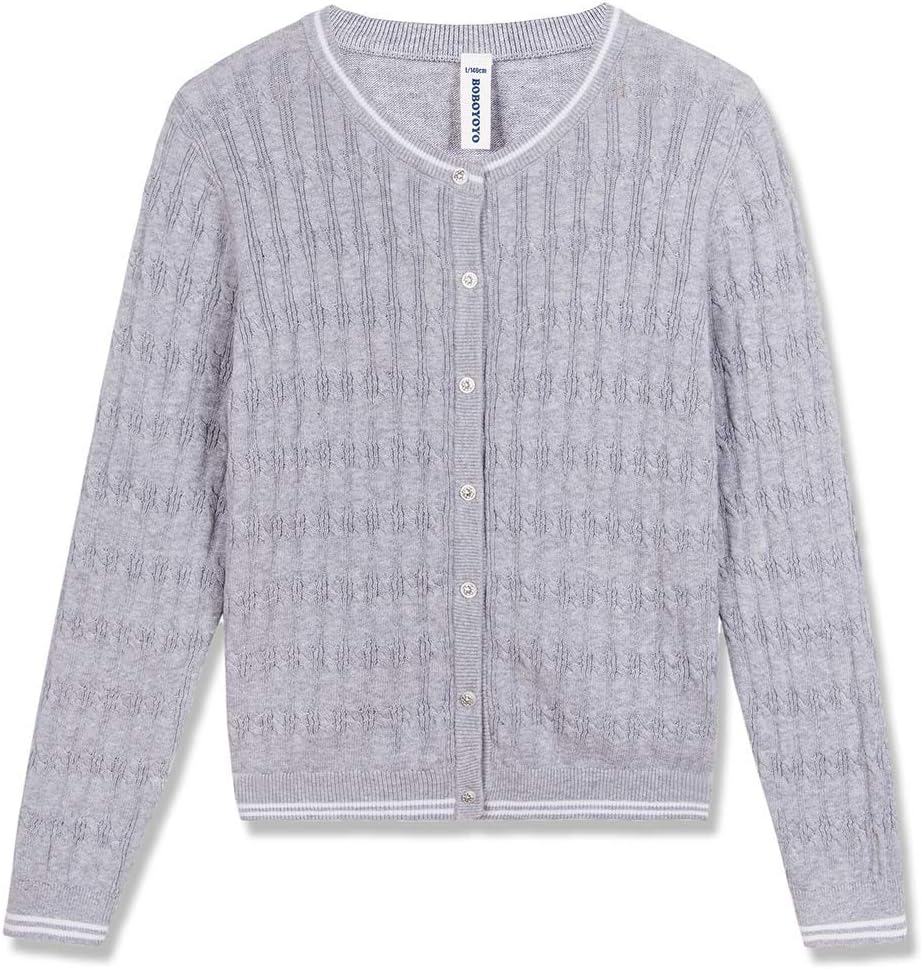 Best BOBOYOYO Girls Knit Cardigan, Special 100% Cotton Long Sleeve Cardigan, Aff...