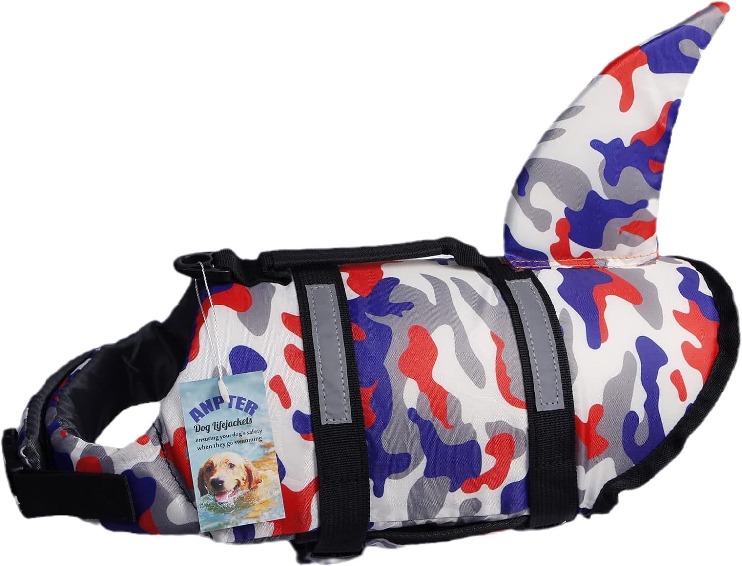 Best Dog Life Jackets, Special Pet Shark Camo Swimming Vest, Innovative Buoyancy...