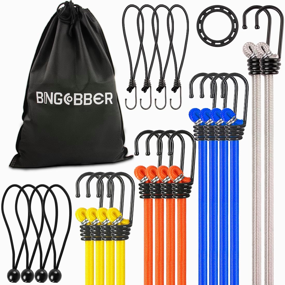 Best BINGCOBBER Bungee Cords, Special Heavy Duty Bungee Cords with Hooks, Innova...
