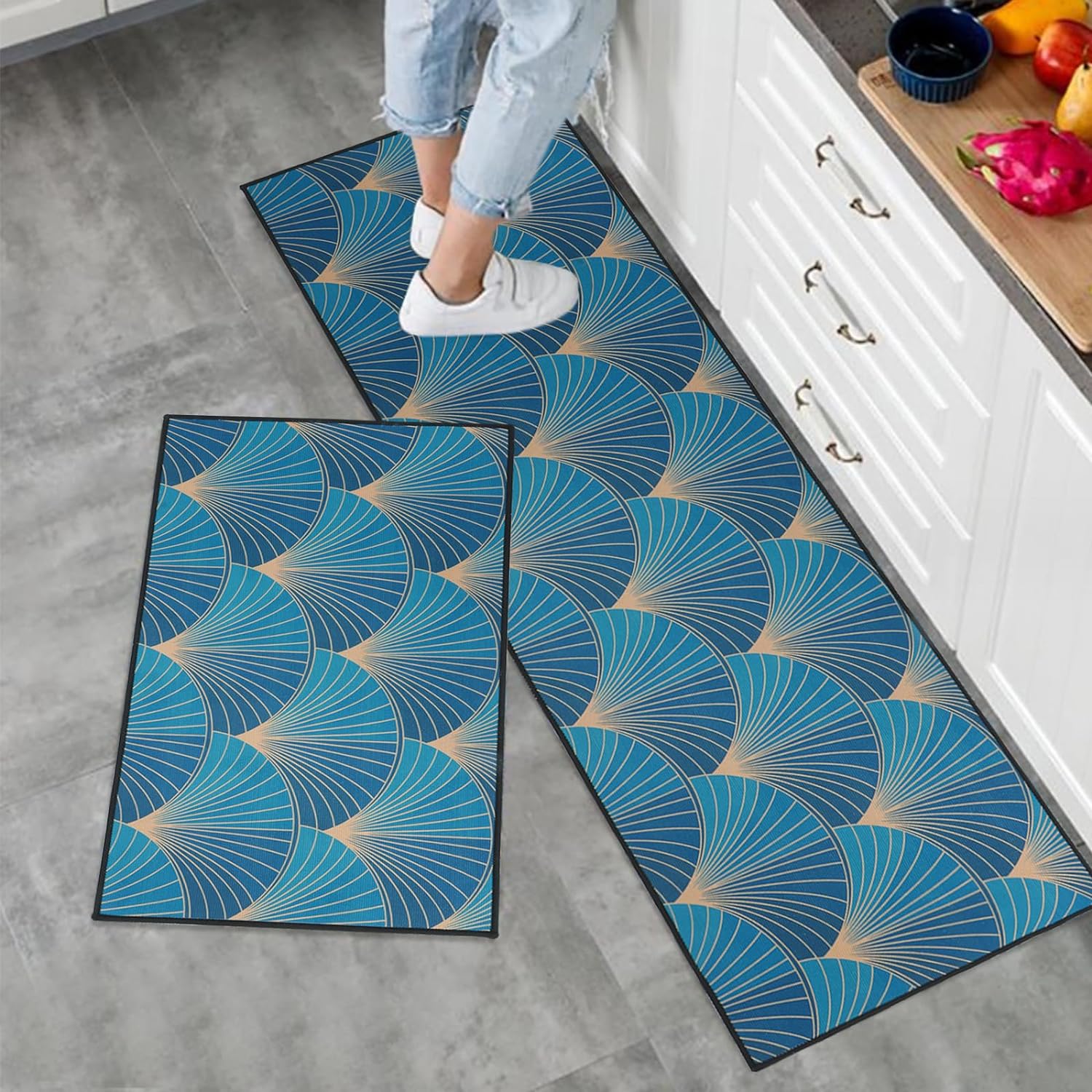 Best LY4U Kitchen Rugs and Mats, Special Non-slip Floor Mat with TPR Backing, In...