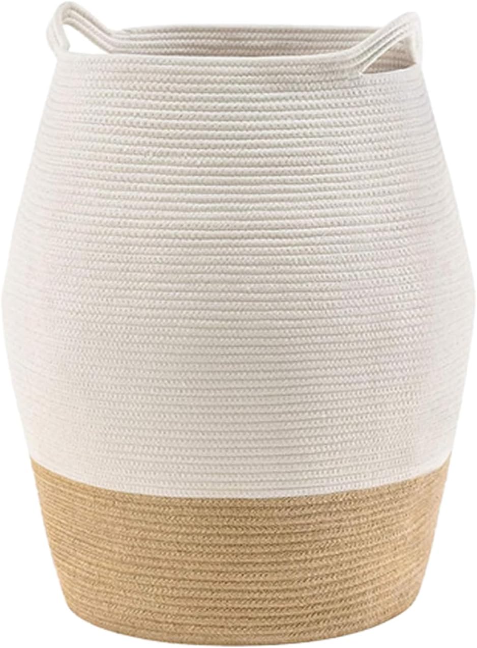 Best Large Laundry Hamper Clothes Storage Organizer, Innovative Cotton Rope Wove...