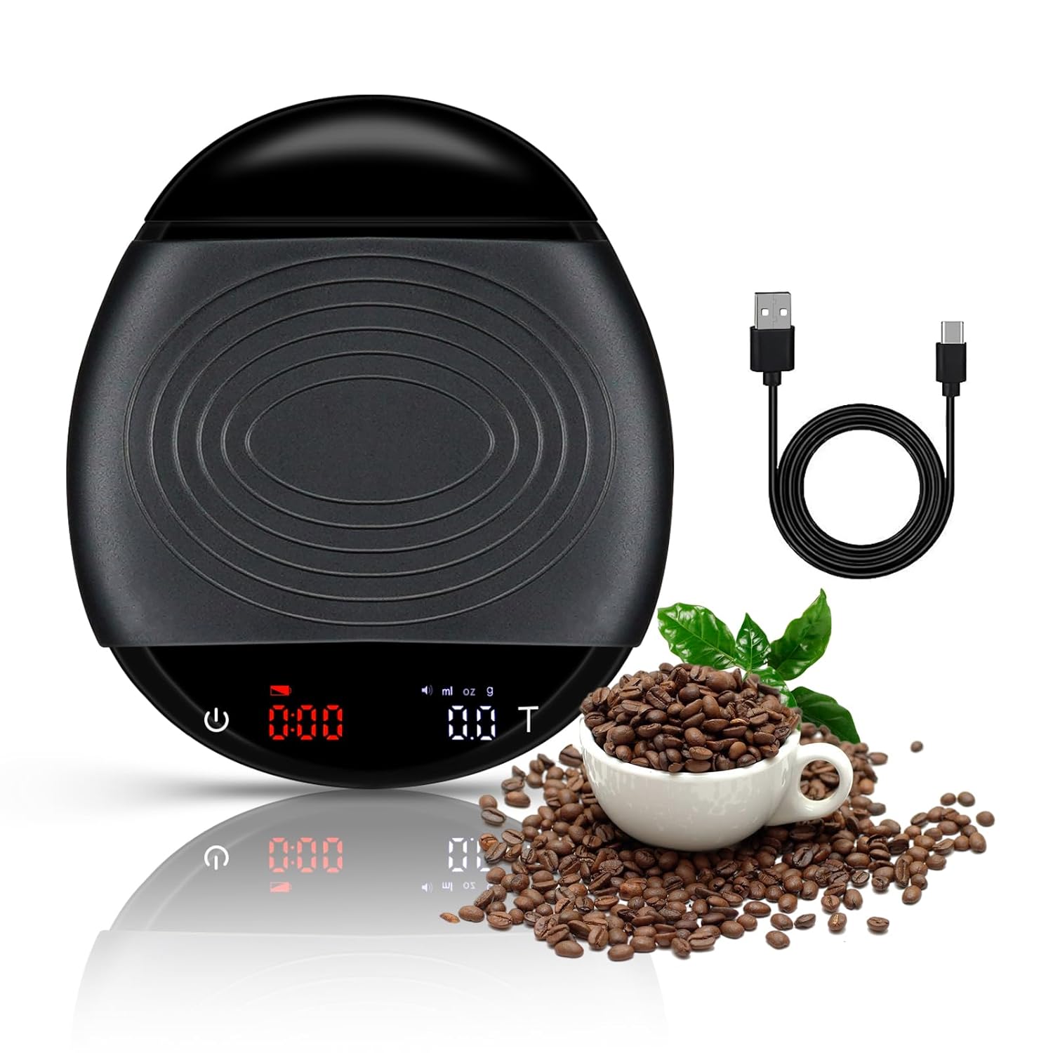 Best bemece Digital Coffee Scale, Rechargeable Coffee Scale with Timer, Special...