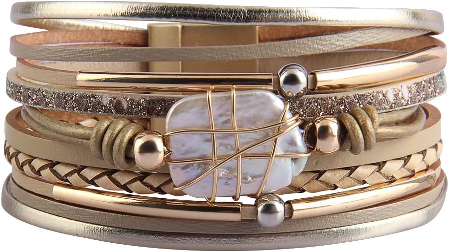 Best JAOYU Leather Wrap Bracelet, Special Handmade Jewelry with Magnetic Clasp,...