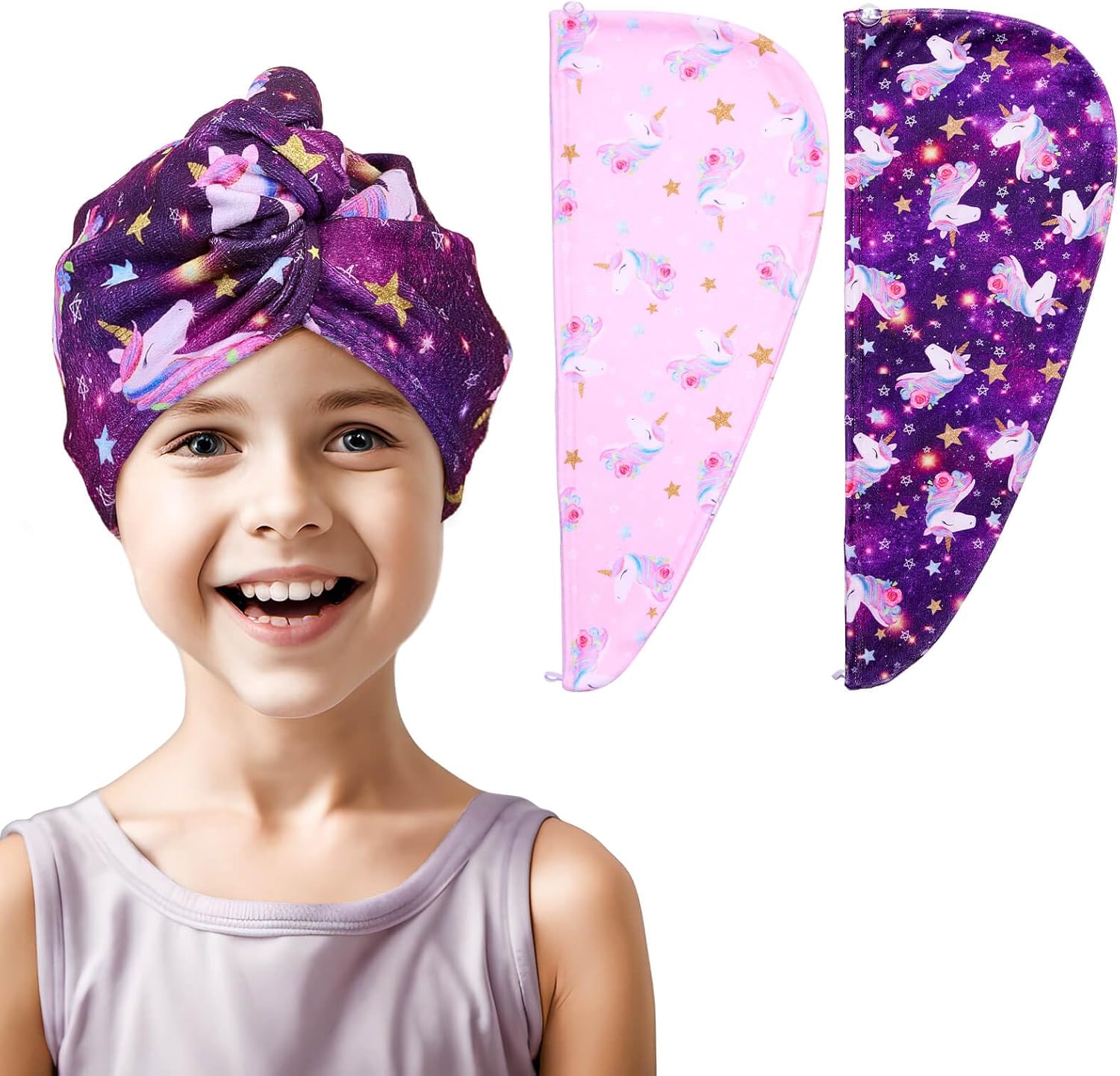 Best MHJY Microfibre Hair Towel Wrap, Special Head Towel Wrap for Kids, Innovati...