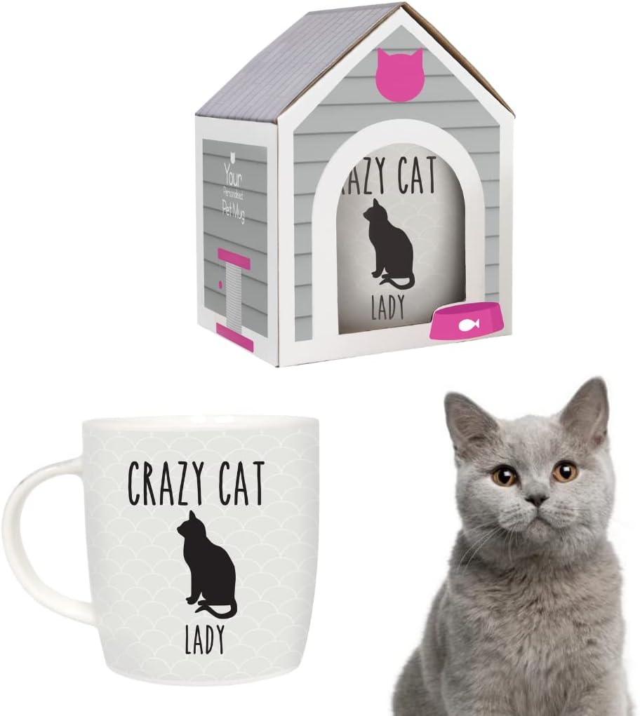 Best Splosh Precious Pets Crazy Cat Lady Mug, Special Personalised Ceramic Mug,...