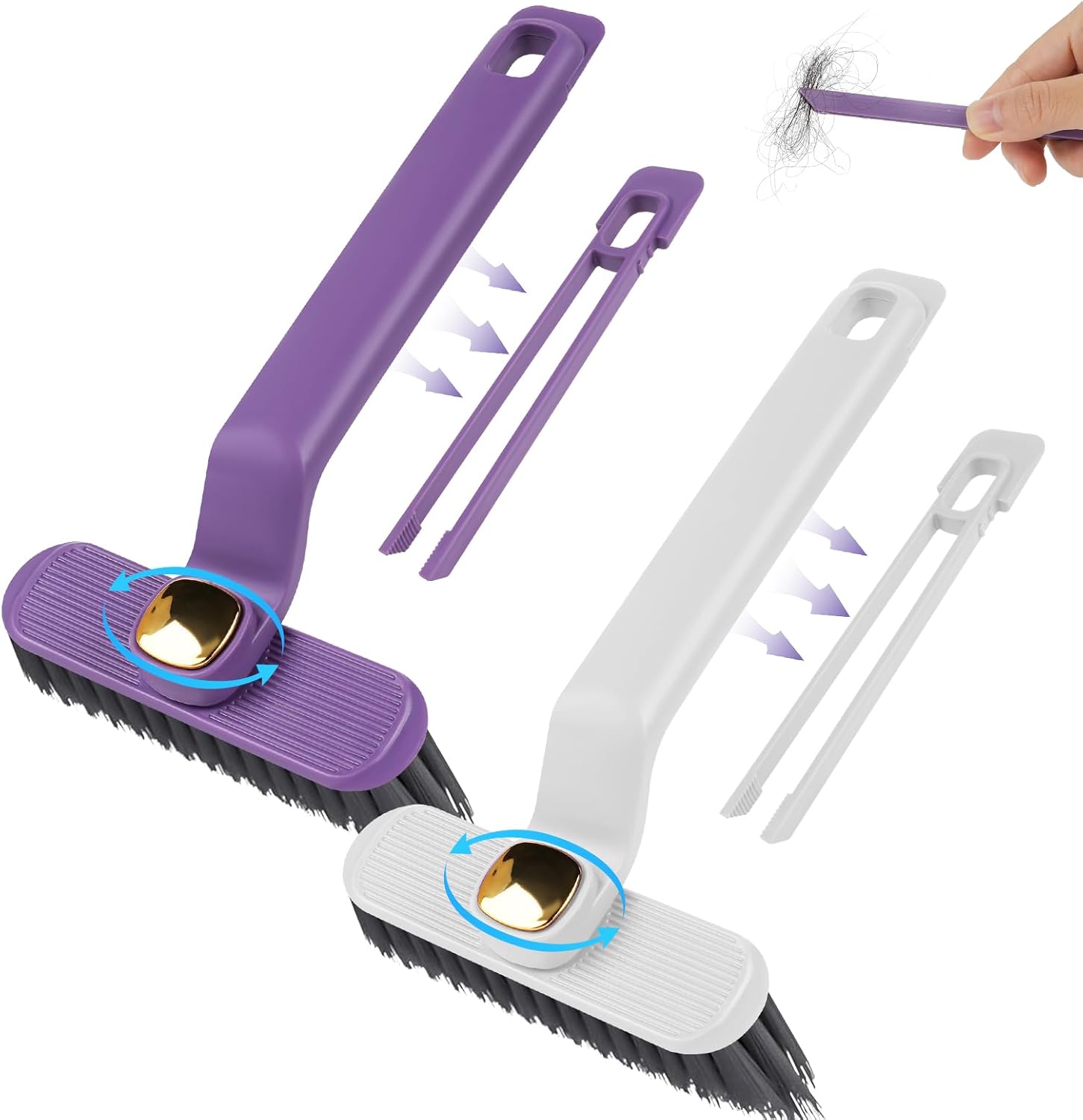 HOTUT 2 PCS Multi-Function Rotating Crevice Cleaning Brush, 360° Rotating Crevic...