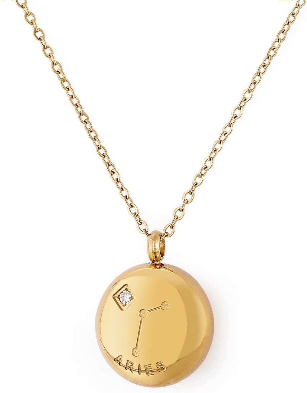 Best Qings 12 Constellation Necklace, Special Astrology 14k Gold Chain, Unique Z...