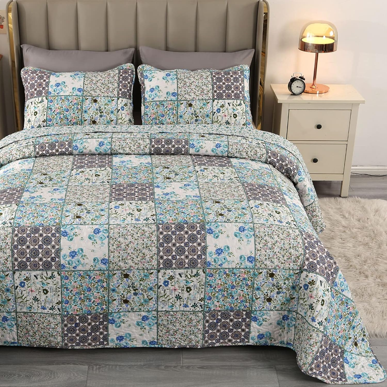 Best Qucover Quilted Bedspreads, Special Coverlets Sets King Size, Innovative Pa...