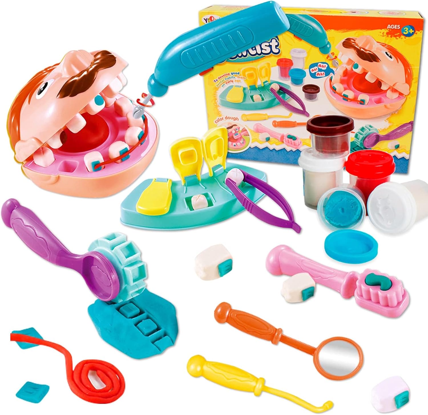 Best Crelloci Play Color Dough Sets, Special Air Clay Toys Dentist Doctor Kits,...