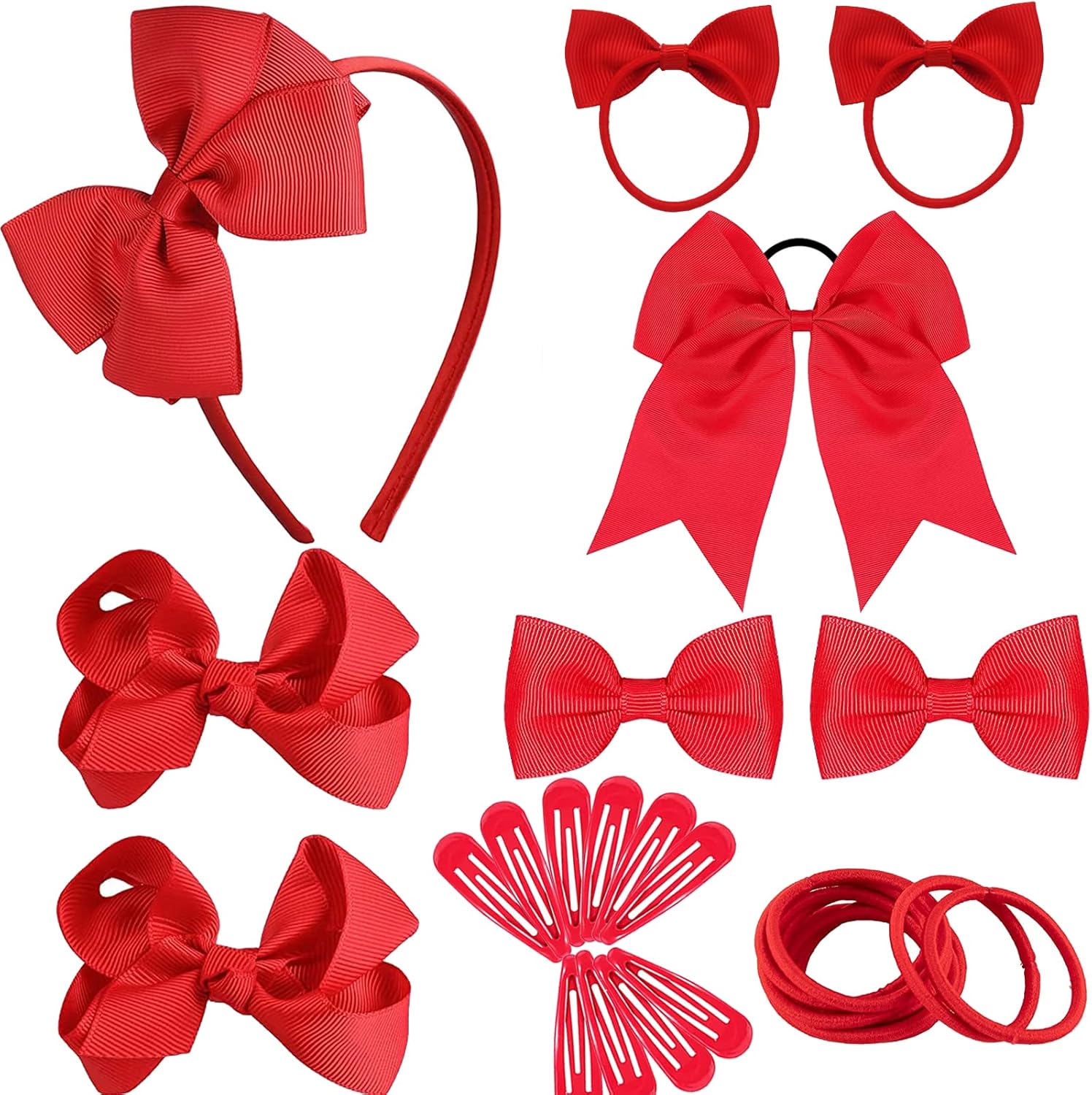 Best Carreuty 38PCS School Hair Accessories Kit, Special Royal Red Ribbon Style...