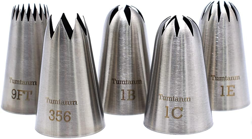 Best Tumtanm 5 Pack Extra Large Piping Nozzles, Affordable Cake Decorating Tools...