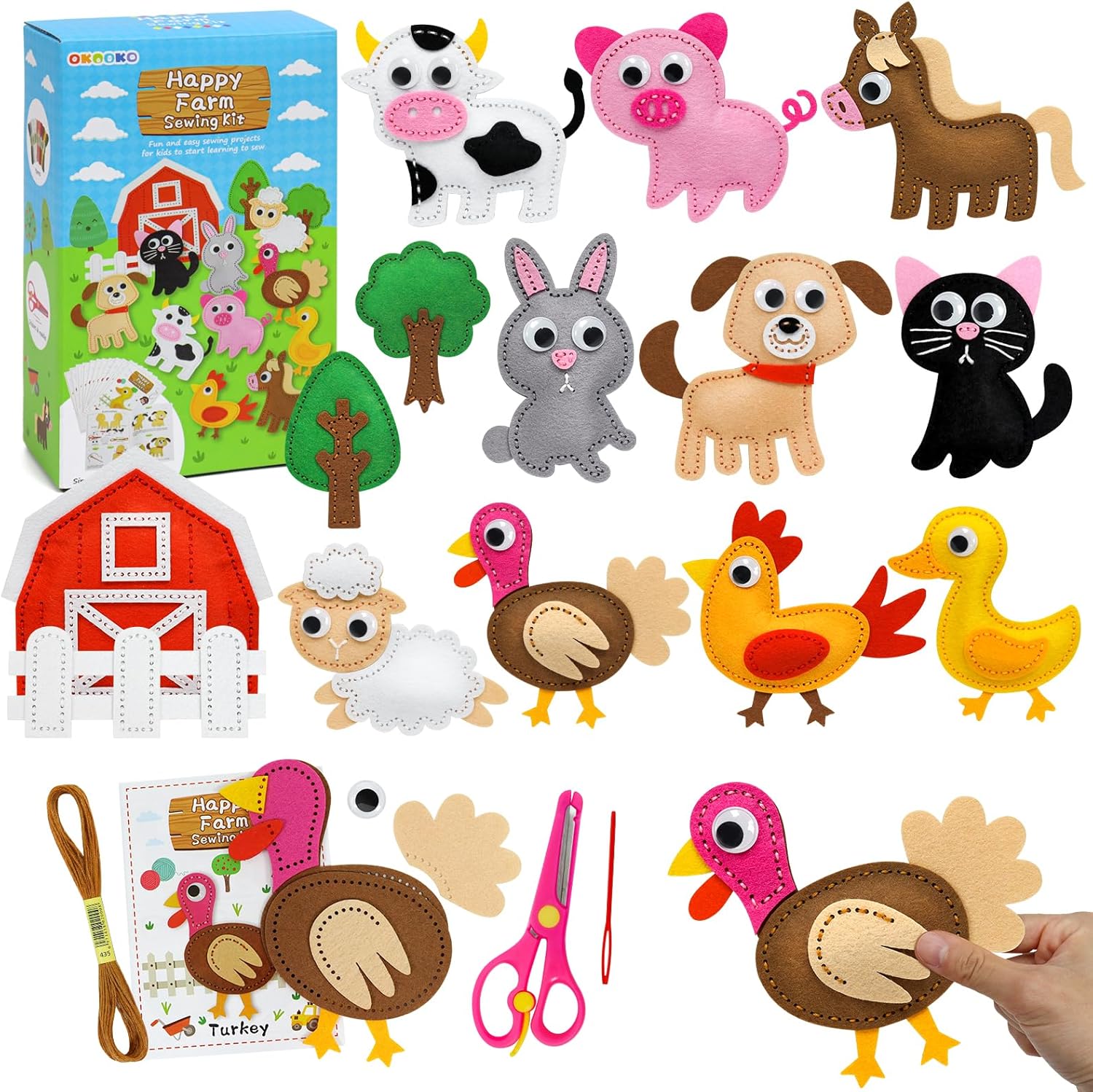 Unique OKOOKO Animal Sewing Craft Kit, Special Sewing Craft Kit for Kids, Innova...