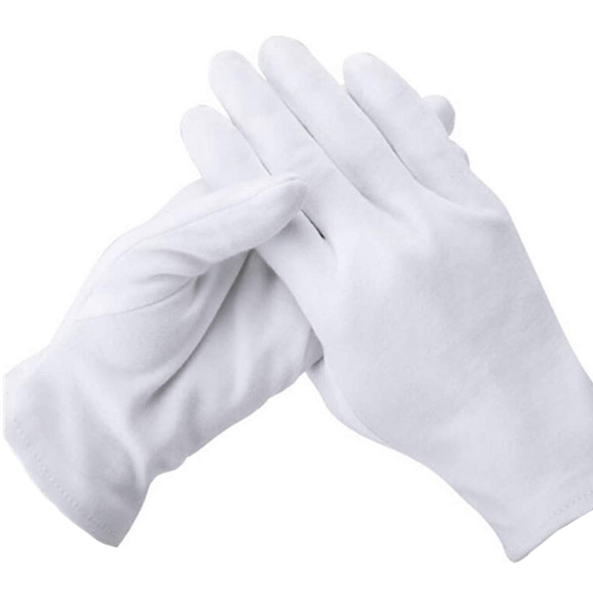 YMWALK White Gloves, 12 Pairs Soft White Cotton Gloves for Coin Jewelry Inspecti...