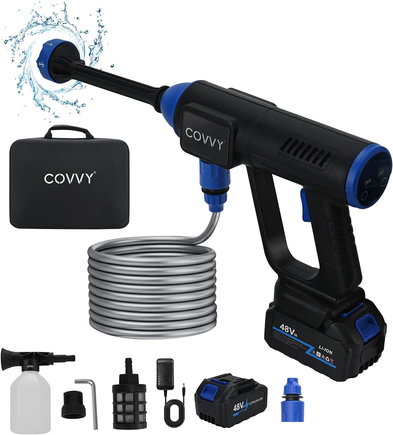 COVVY Cordless Pressure Washer,725PSI Portable Power Pressure Washer with 1.5Ah...