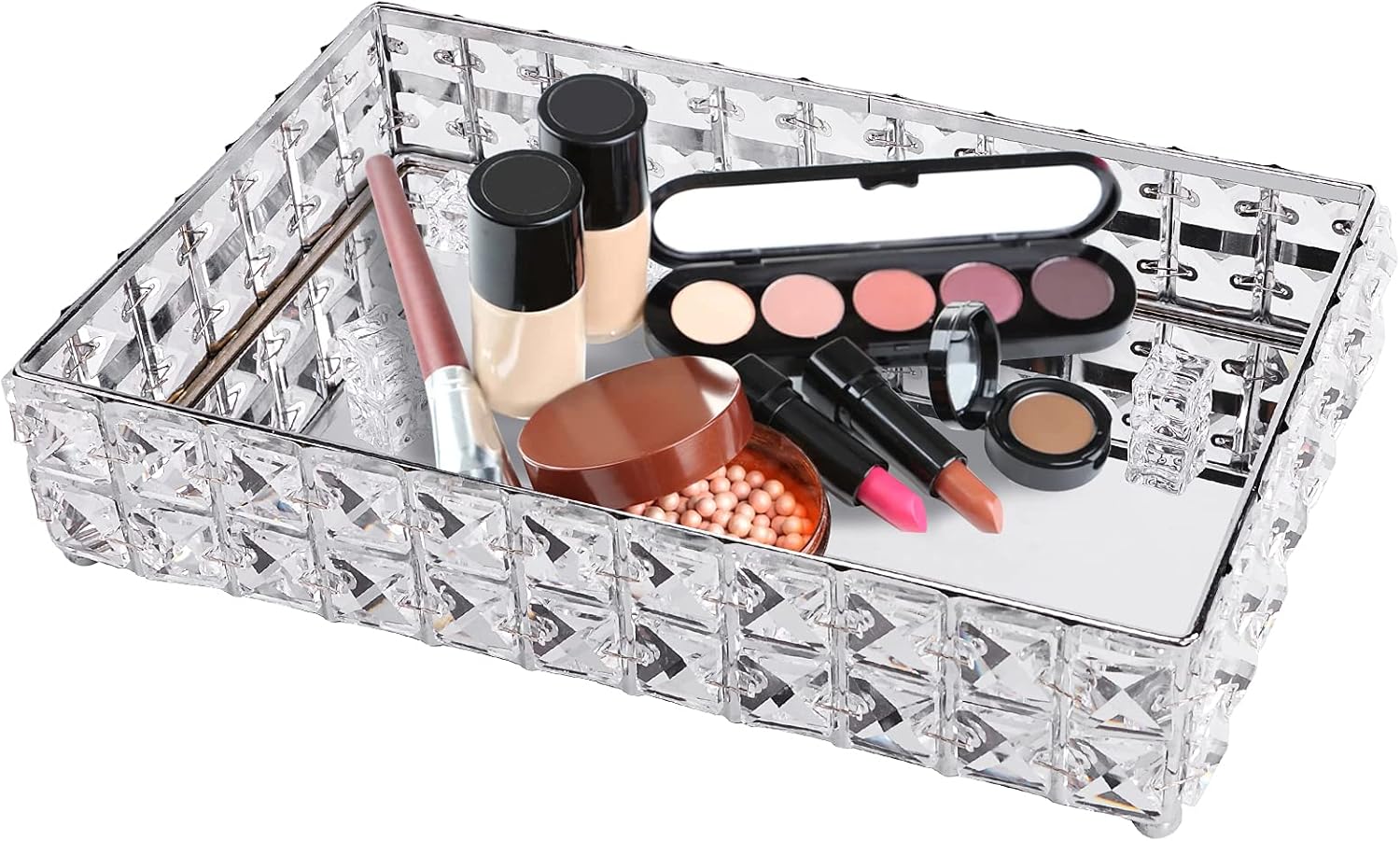 Best powerking Perfume Tray, Special Table Vanity Tray Mirror, Innovative Cosmet...