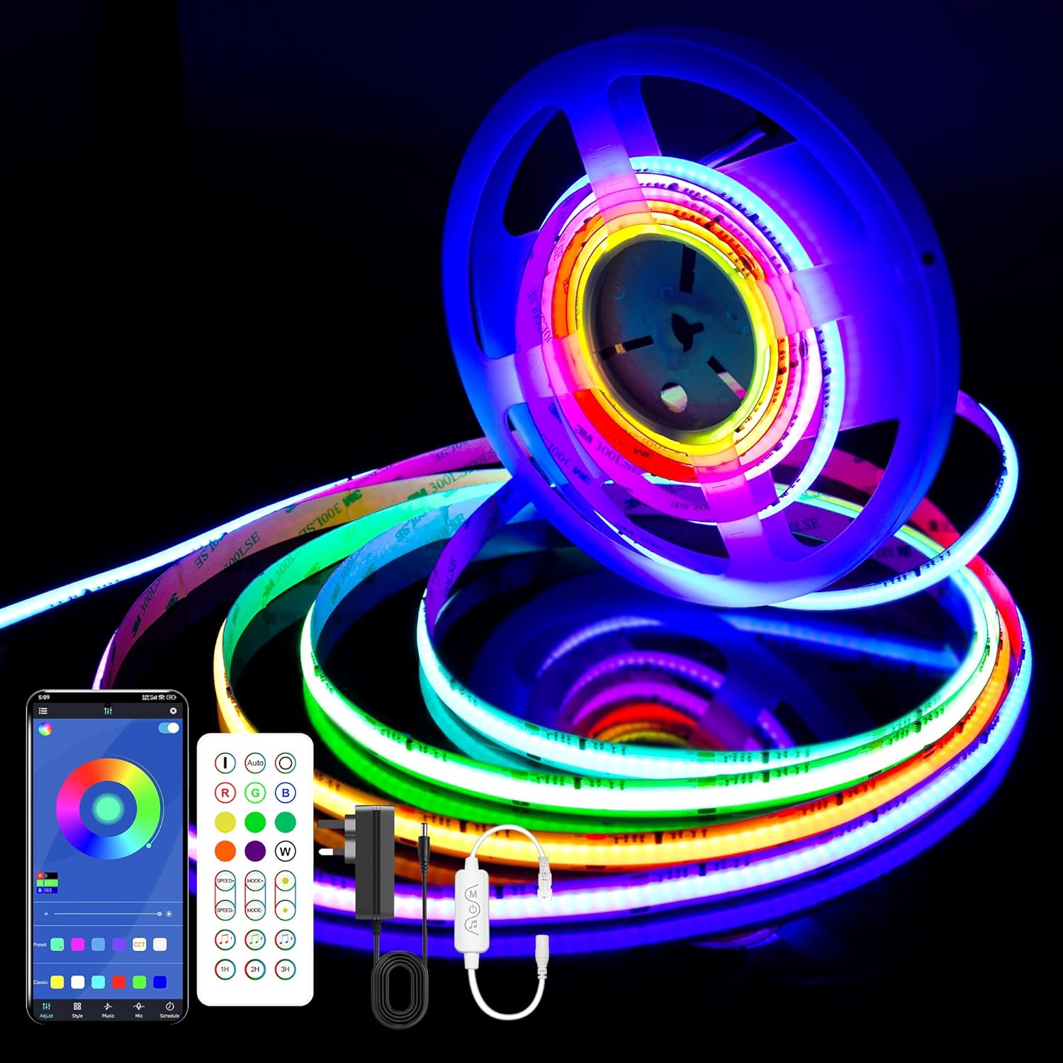 Best AXMOTUT RGBIC COB LED Light Strip, Special LED Rope Light with Remote and A...
