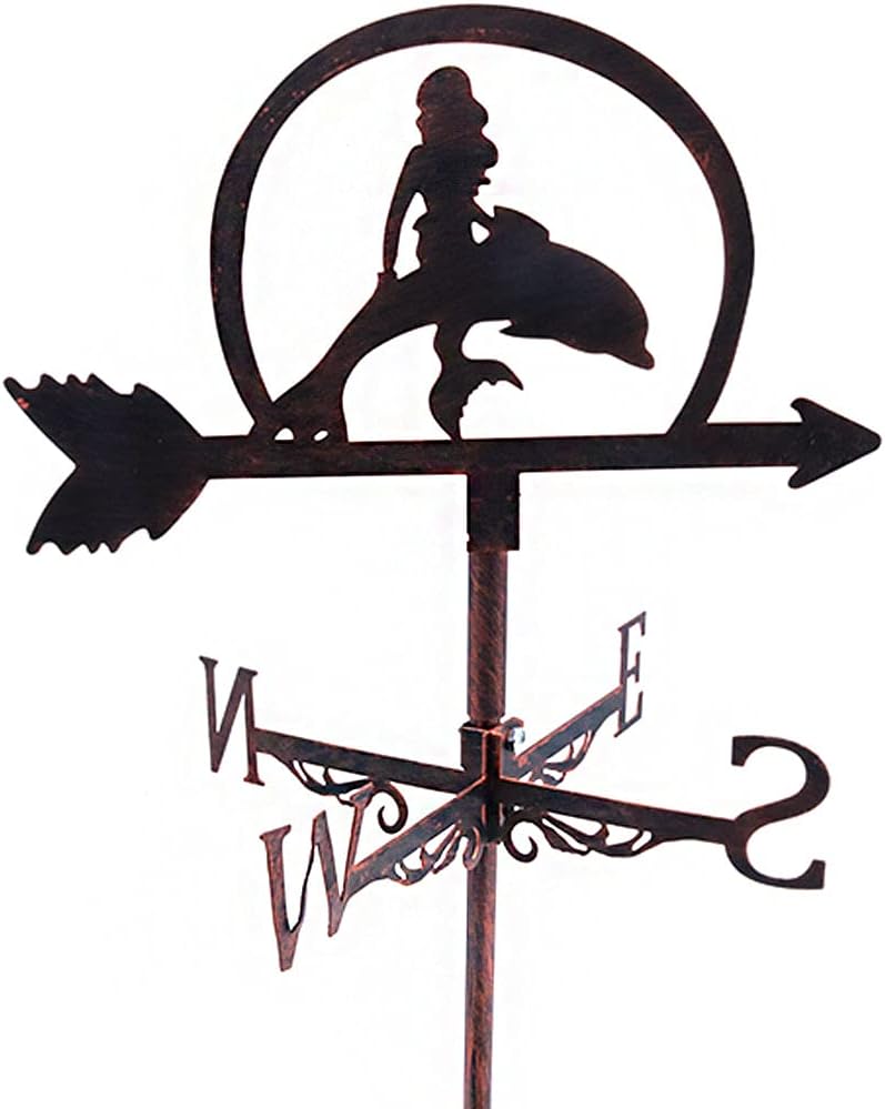 Best Alnicov Mermaid Metal Weather Vane, Special Vintage Weather Vane for Roof D...