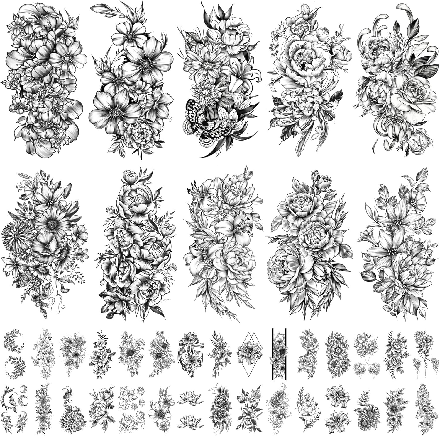 Best Flowers Temporary Tattoo, Unique Tattoo Decoration Stickers, Special Design...