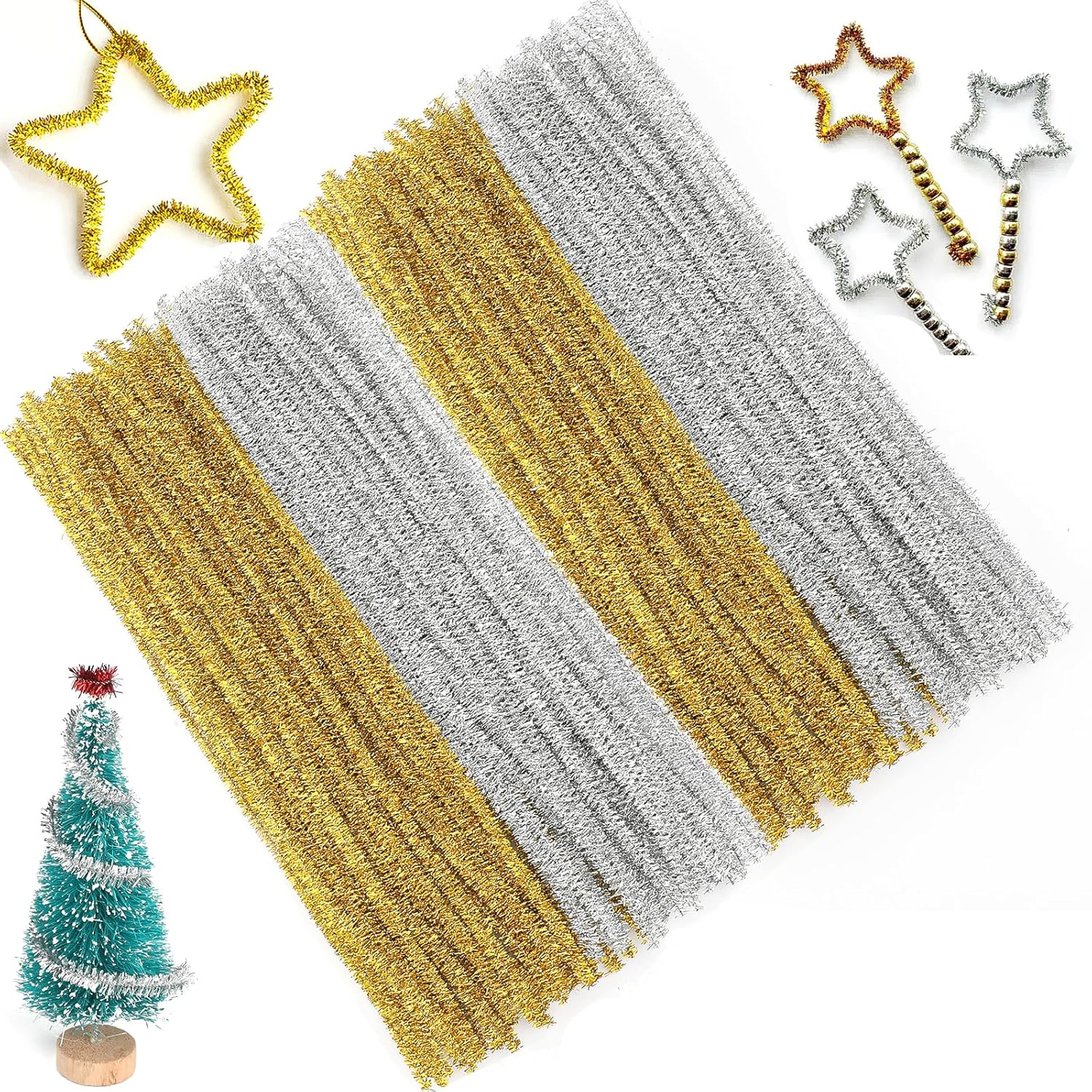 Best G2PLUS Sparkly Pipe Cleaners, Special Glitter Pipe Cleaners for Craft, Inno...