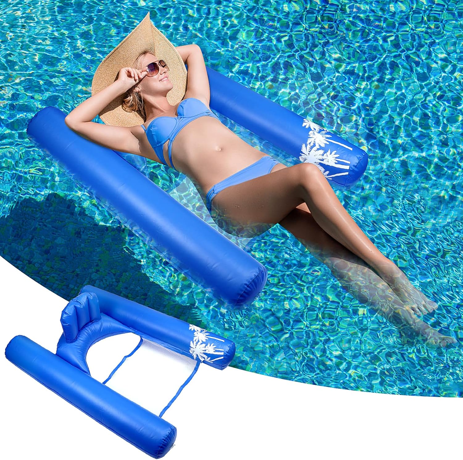 Homgaty Lilo Pool Inflatables Chair,Pool Hammock,4...