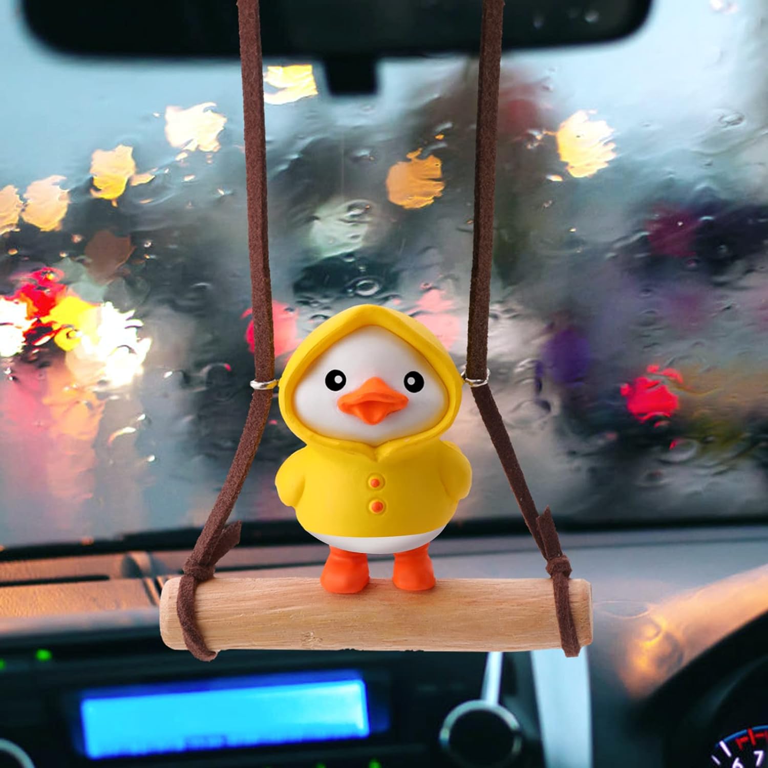 Best OOTSR Swinging Duck Car Hanging Ornament, Cute Swing Duck Car Pendant, Spec...