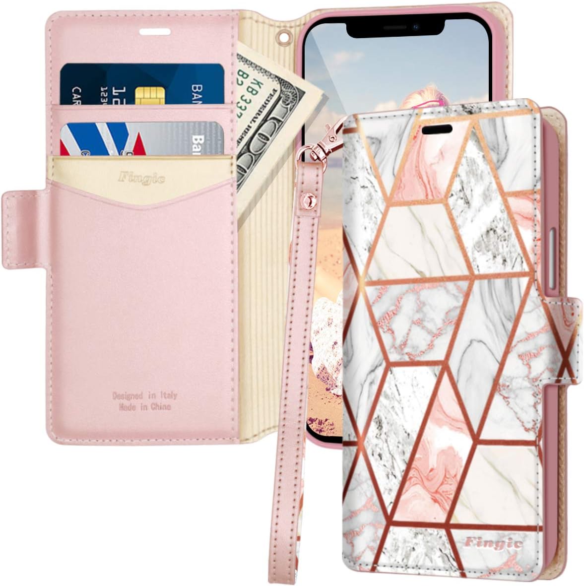 Best Fingic iPhone 12 Pro Max Case Wallet, Special Protective Case with 2 Card H...
