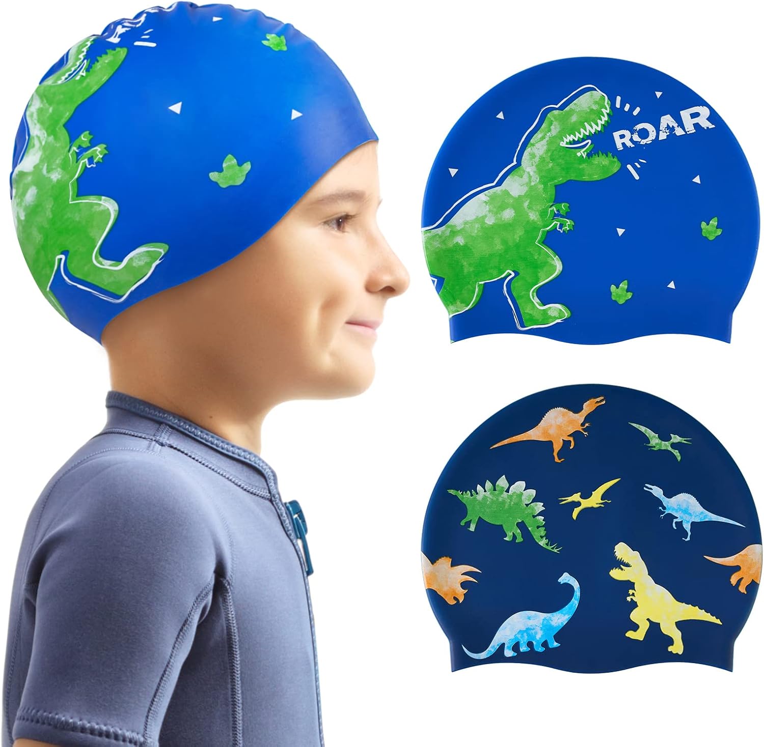 Best Kids Swim Cap, High-Quality Silicone Swimming Cap for Girls, Special Waterp...