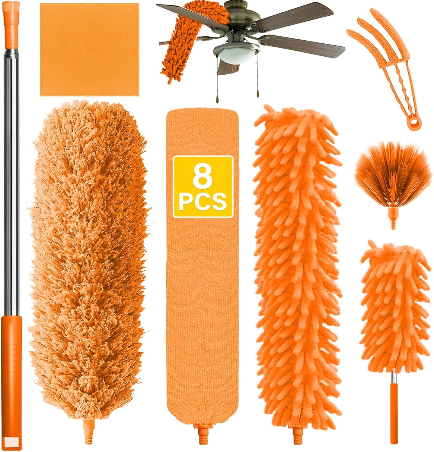 Innovative VZOXL Feather Duster Kit, Special Duster with 8 Pieces and 30-100 Inc...