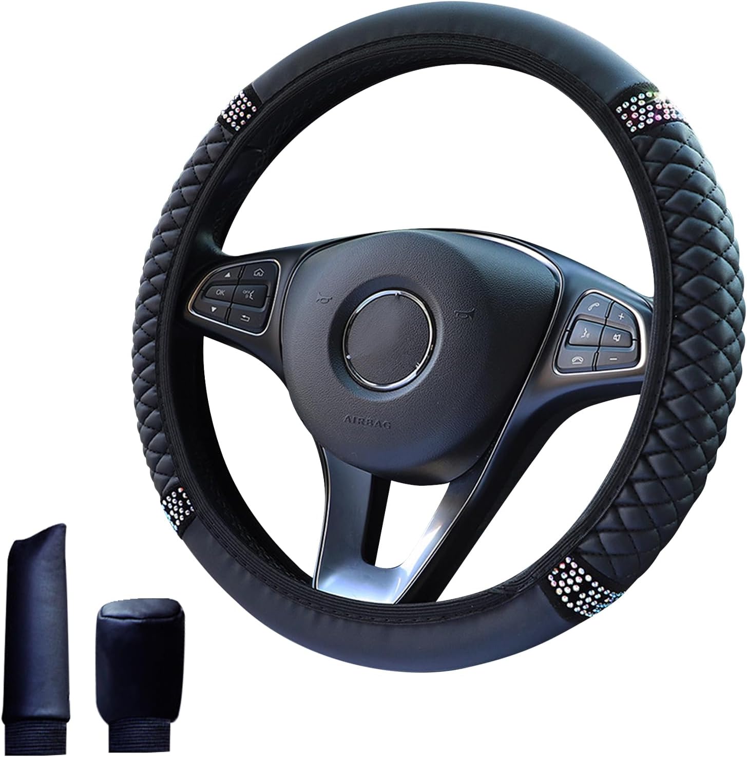 Best VidFair Steering Wheel Cover, Special Bling Soft Microfiber Leather Car Ste...