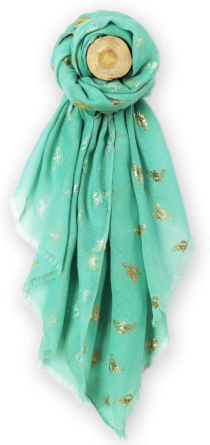Best Whilsa® Sheer Scarf, Special Large Matte Glitter Golden Silver Bumble Busy...