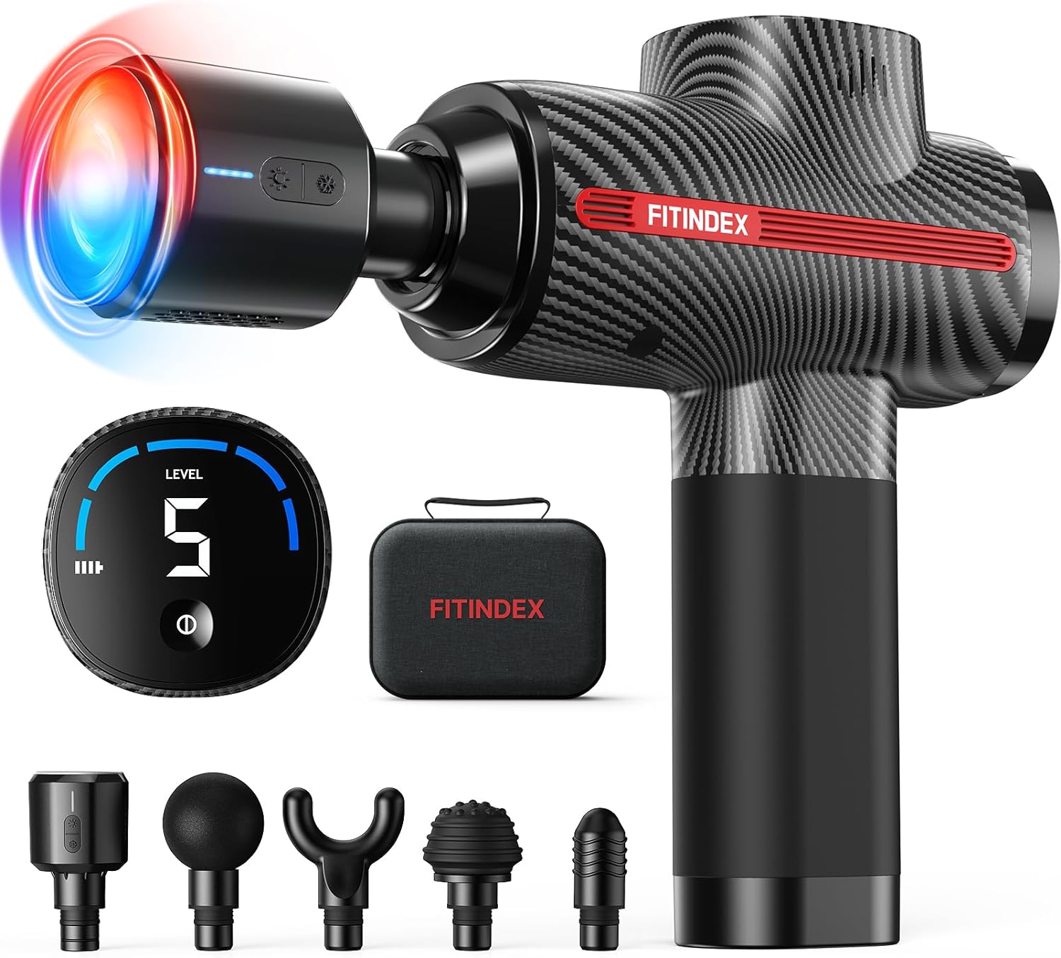 FITINDEX Massage Guns with Heat and Cold, Deep Tis...