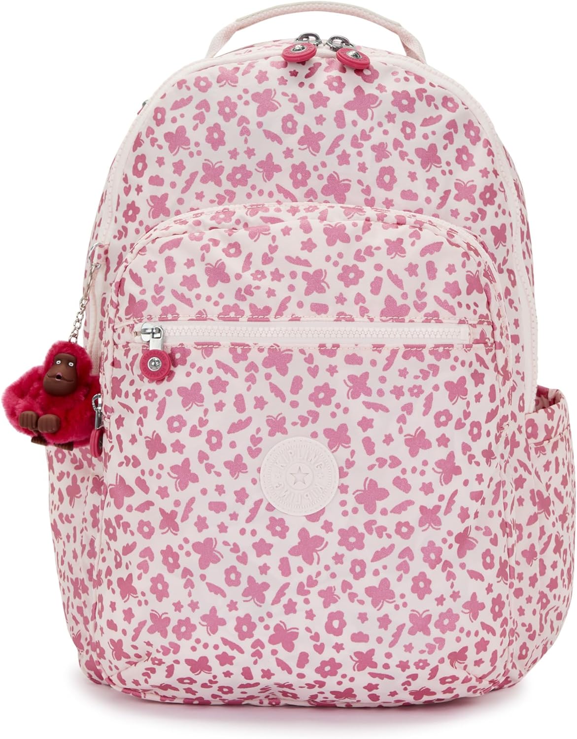 Special Kipling SEOUL Backpack, High-Quality Large Backpack with Magic Floral De...