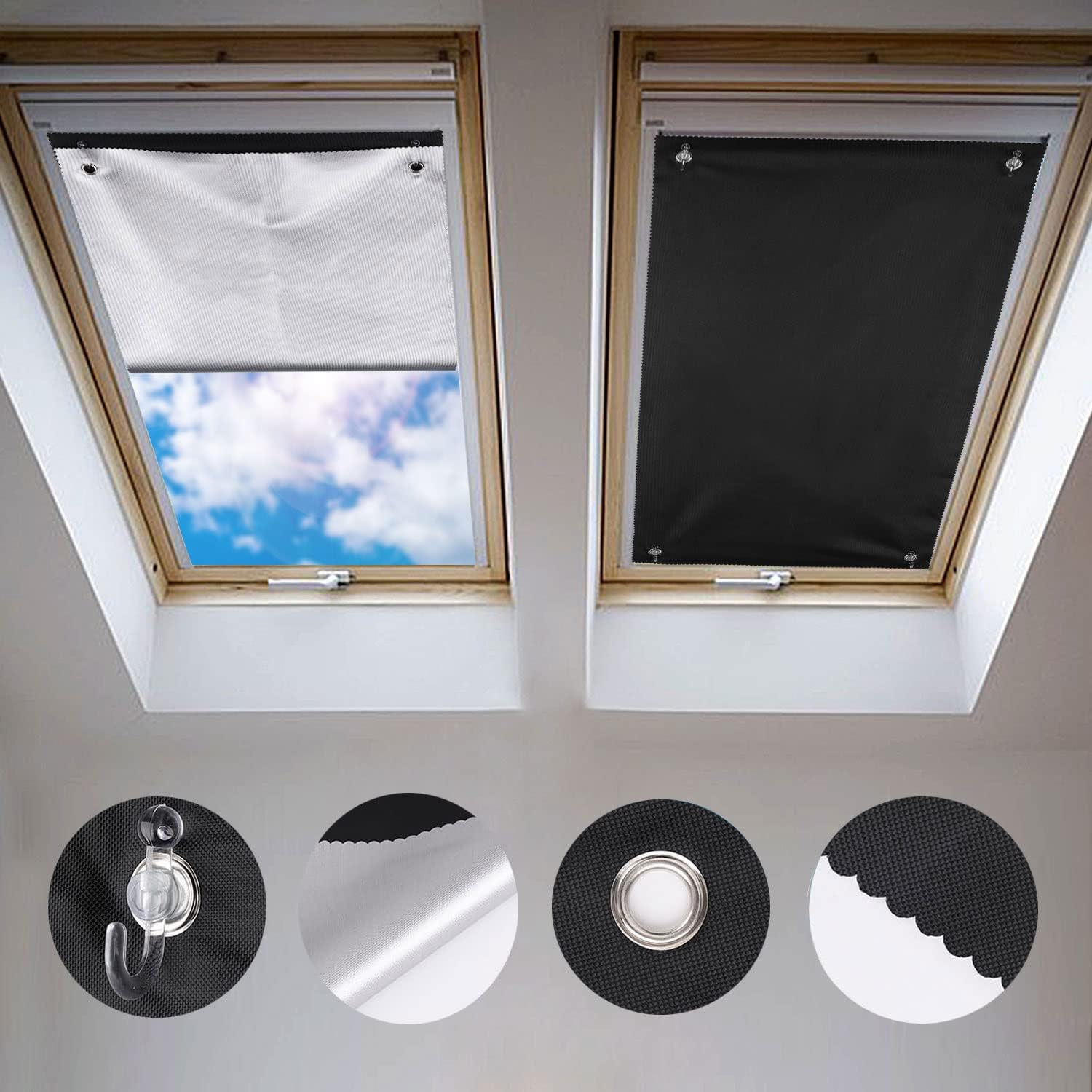 Best Johgee Blackout Blind, Special 60x115cm Blackout Curtain with Suction Cup f...