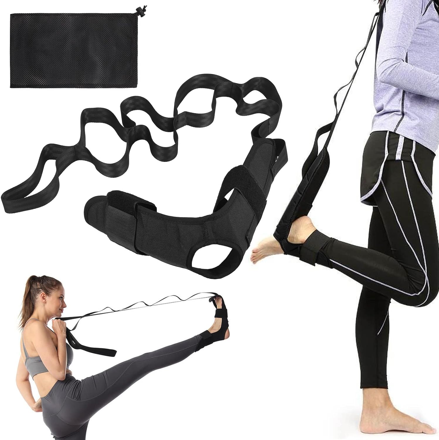 Best Hejo Yoga Strap, Special Stretching Strap with Mesh Bag, Innovative Ankle L...