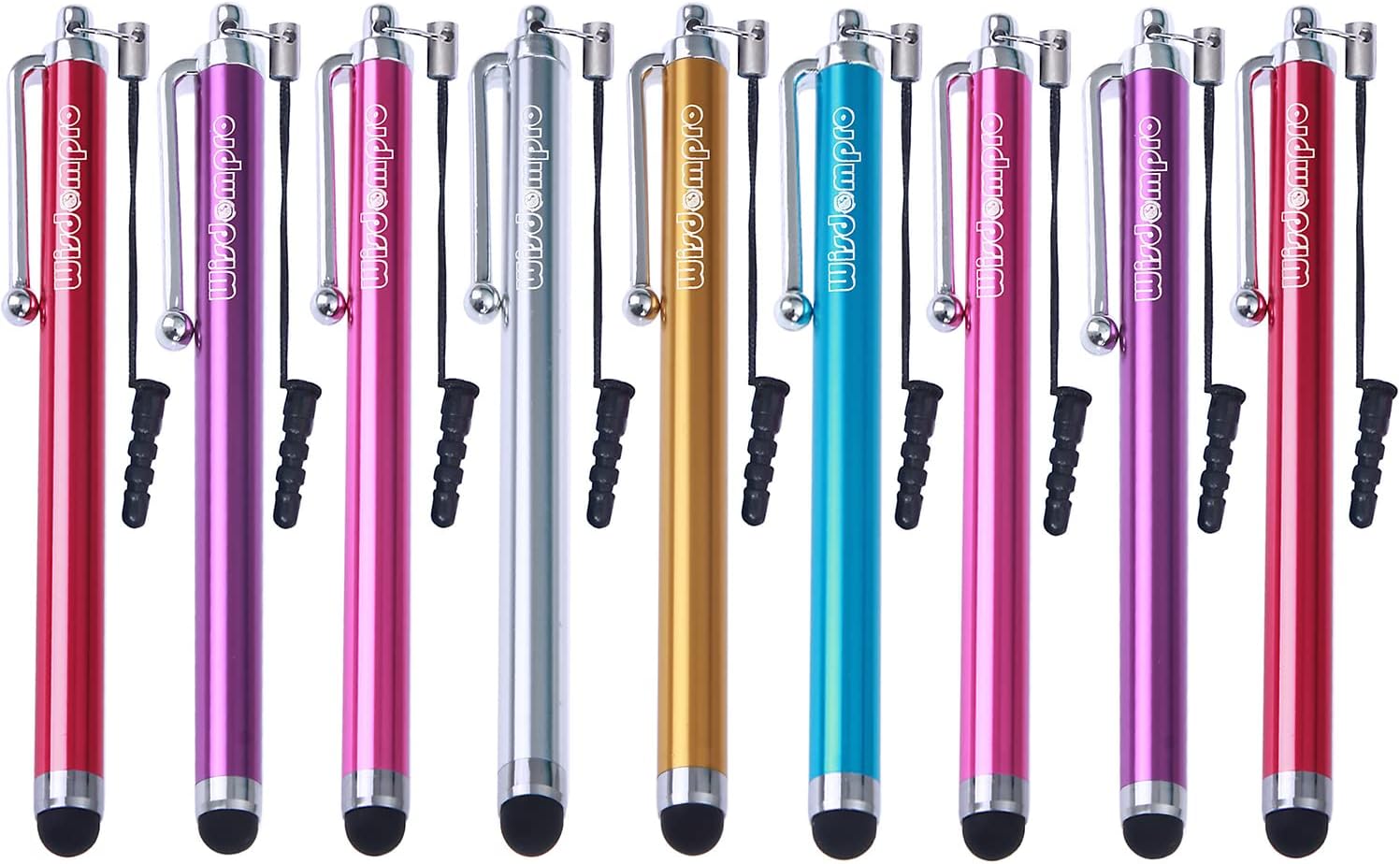 Wisdompro 9 Pack Stylus Bundle of 4.4 inches Colourful Universal Styli with Lany...